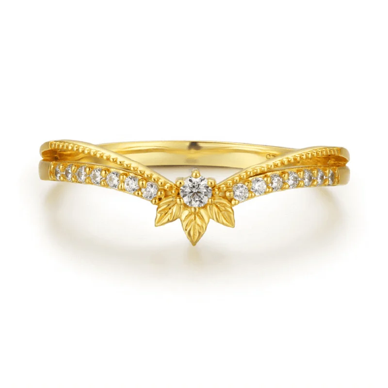 women’s classic ring-Abloom Stacking Band (Yellow Gold)