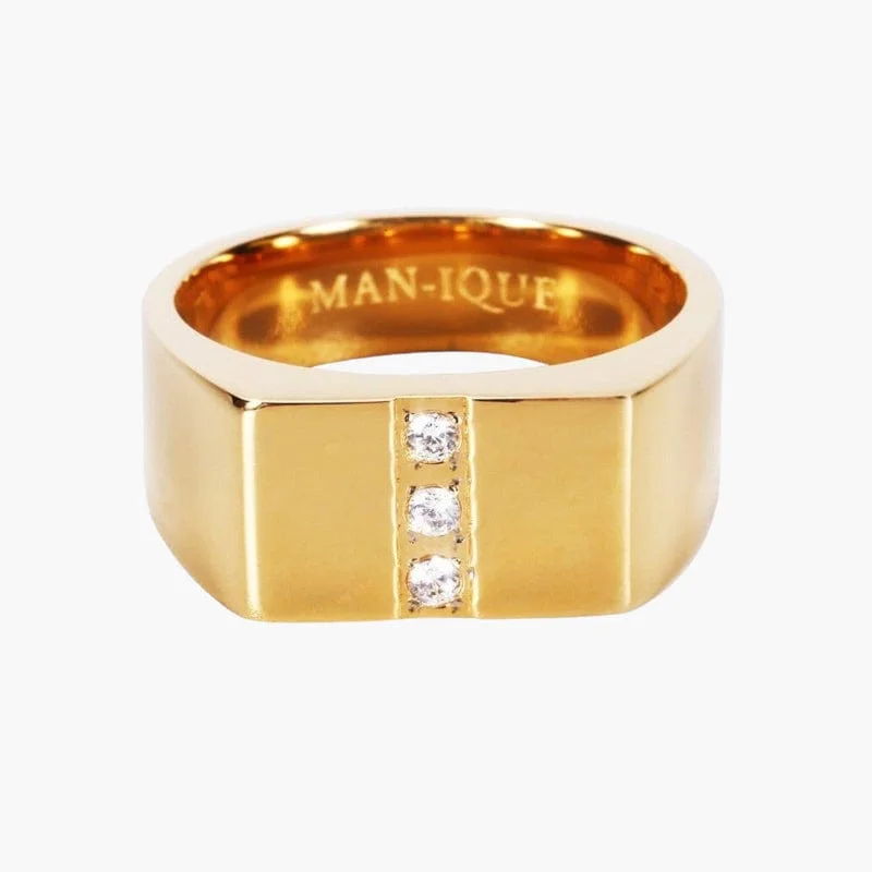 Flat Diamond Ring - Gold