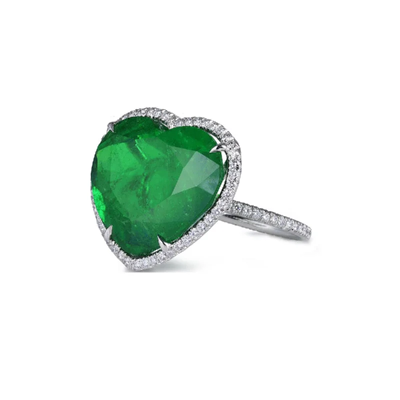 Platinum Colombian Emerald & Diamond Ring