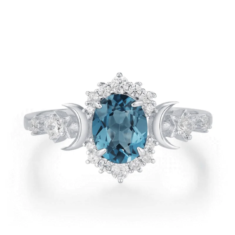 women’s diamond eternity ring-Galactic London Blue Topaz Ring