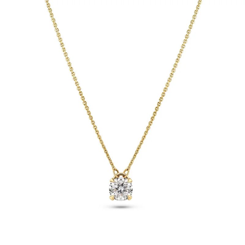 women’s cross necklace-Solitaire necklace Venice - with lab-grown diamond