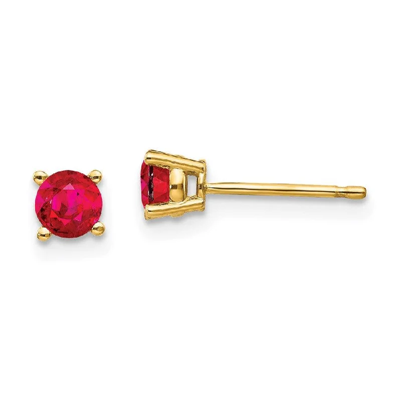 women’s designer earrings-14k Ruby Post Earrings