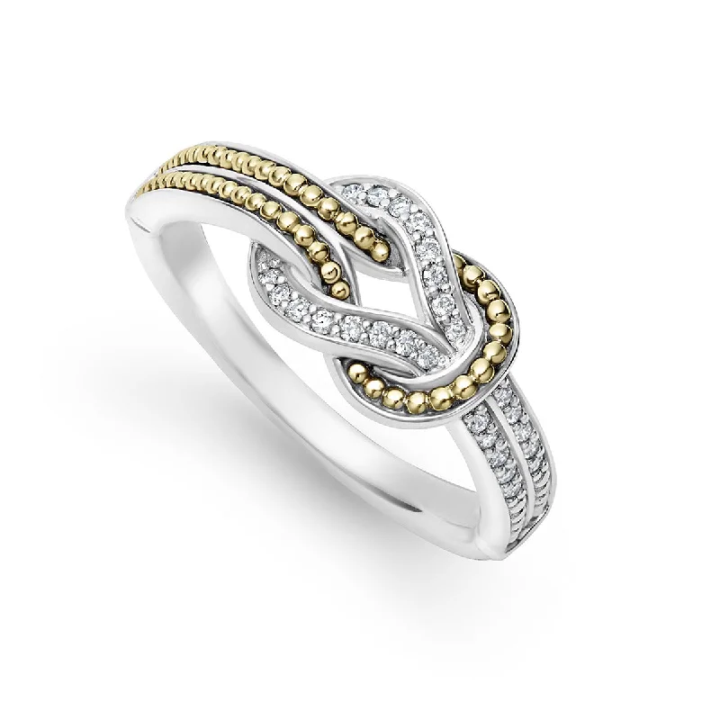 Two Tone Knot Diamond Ring