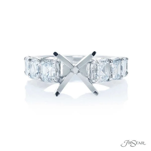 Platinum Radiant Cut Diamond Ring Setting