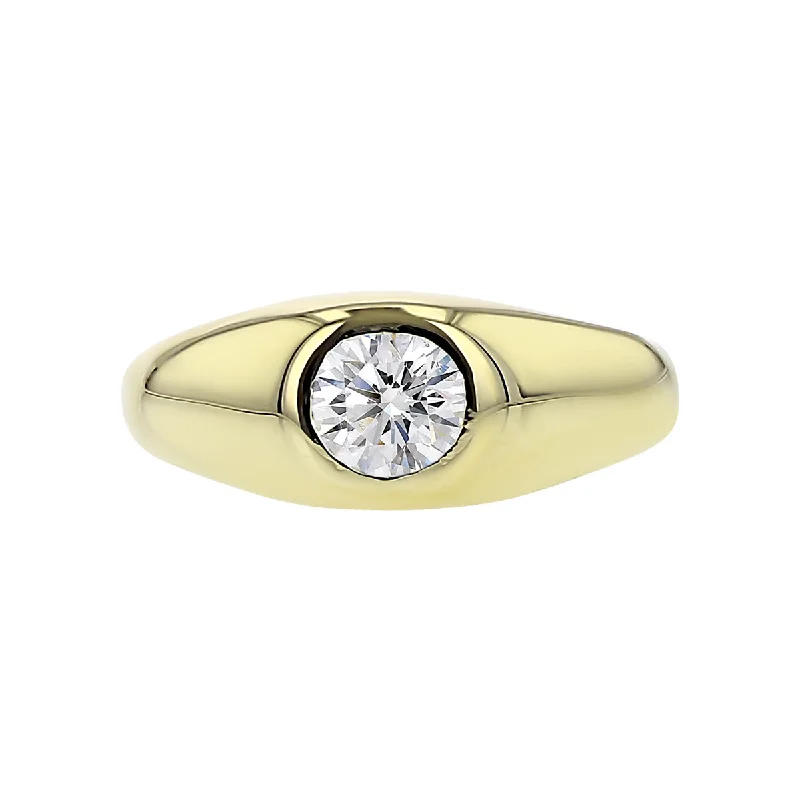 14K Yellow Gold Gypsy Bezel Set Diamond Ring