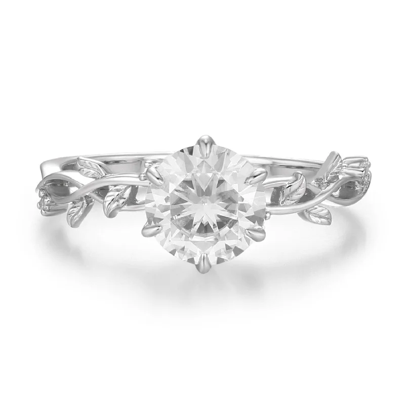 women’s platinum ring-Everlasting Round Moissanite Ring©