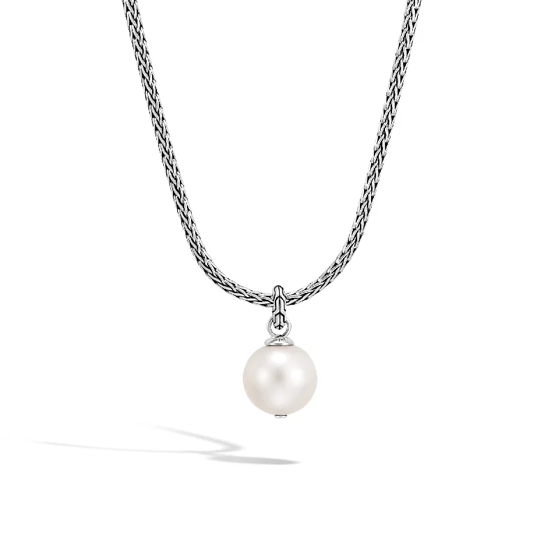 women’s fashion gold pendant necklace-John Hardy Classic Chain Pendant Necklace with Freshwater Pearl NB900001