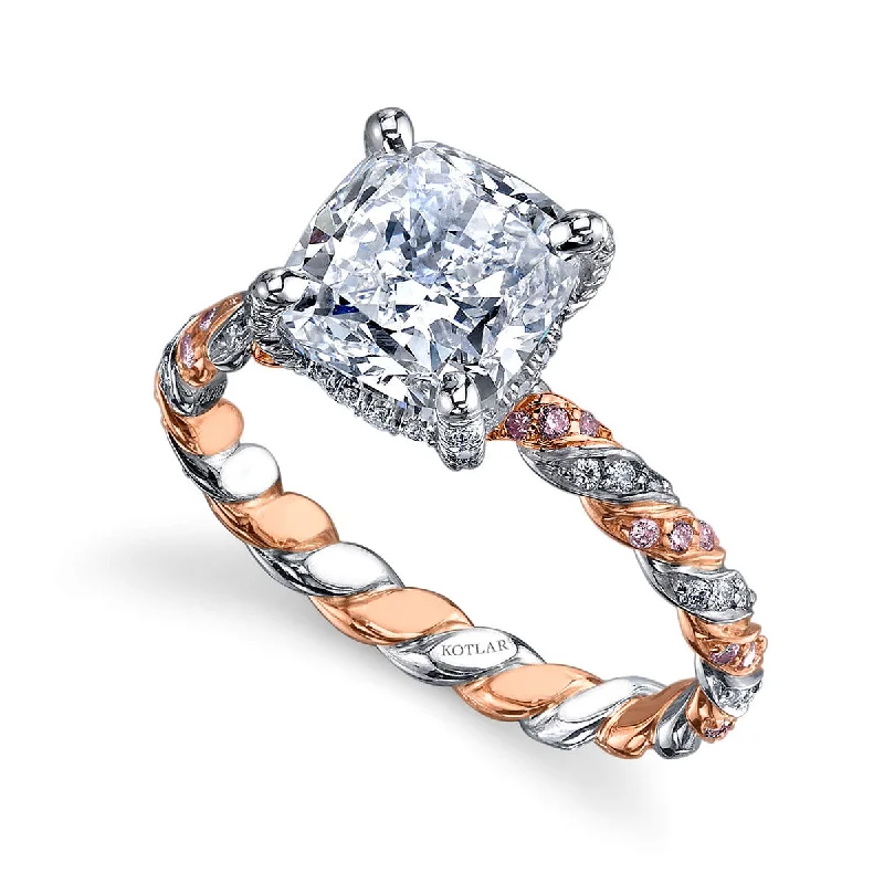 Twist Cushion Cut Diamond Ring