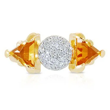 Tri-Color Citrine Diamond Ring