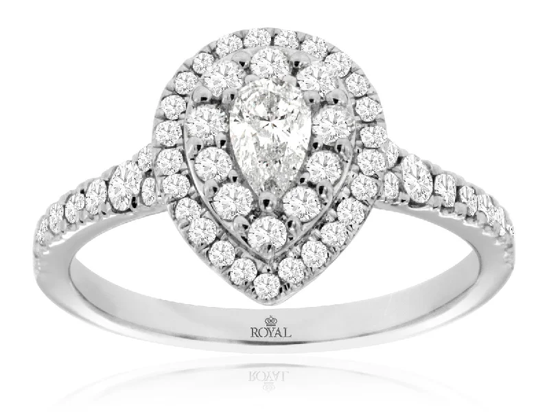 White Gold Composite Pear Diamond Ring