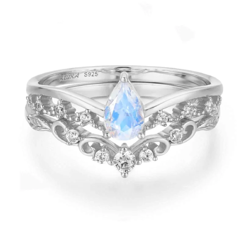 women’s gemstone ring-Moonglade Vintage Ring Set