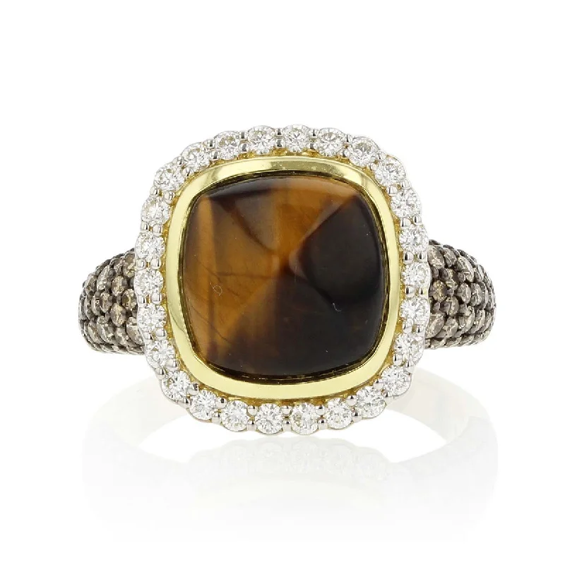 Tigers Eye Topaz Diamond Ring