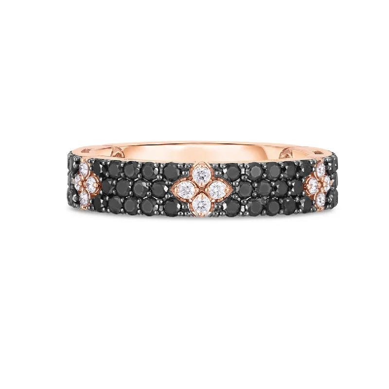 18K Rose Gold Love In Verona Black and White Diamond Ring