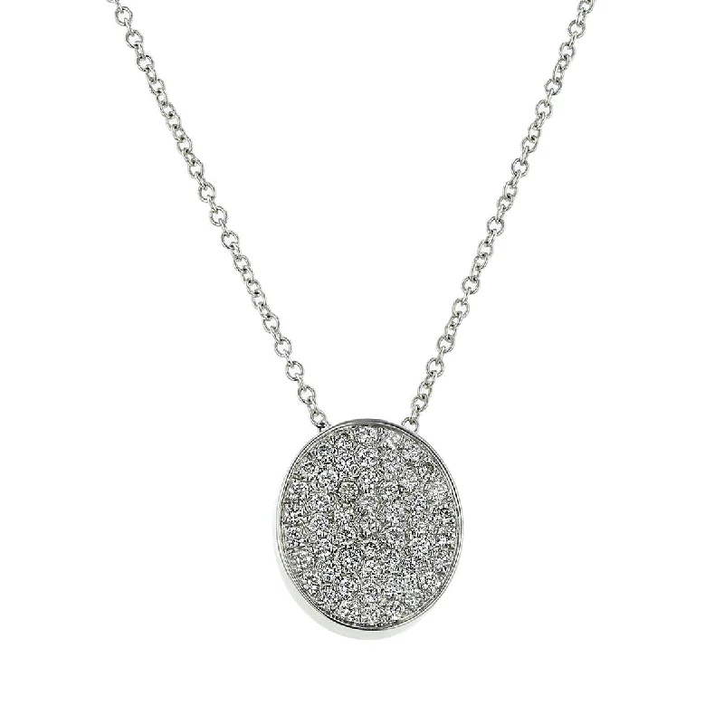 women’s adjustable chain necklace-Salavetti 18K White Gold Diamond Pendant Necklace