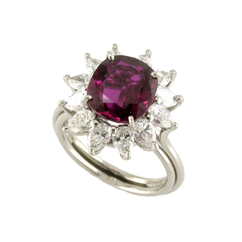 Platinum Ruby Diamond Ring