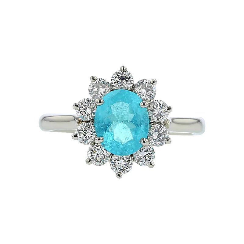 Paraiba Tourmaline and Diamond Ring