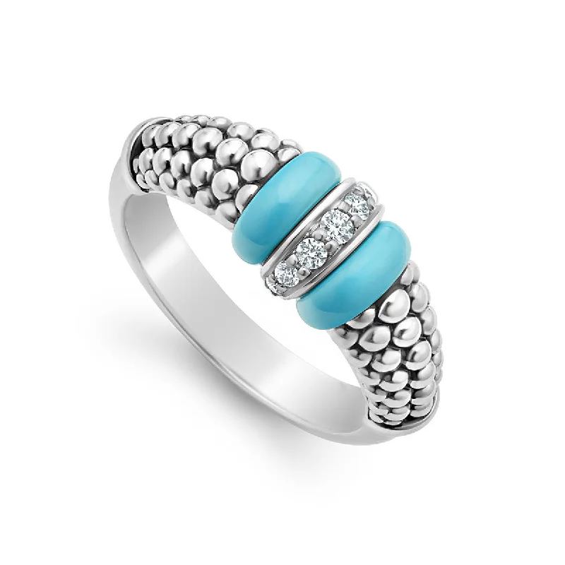 Ceramic and Caviar Diamond Ring