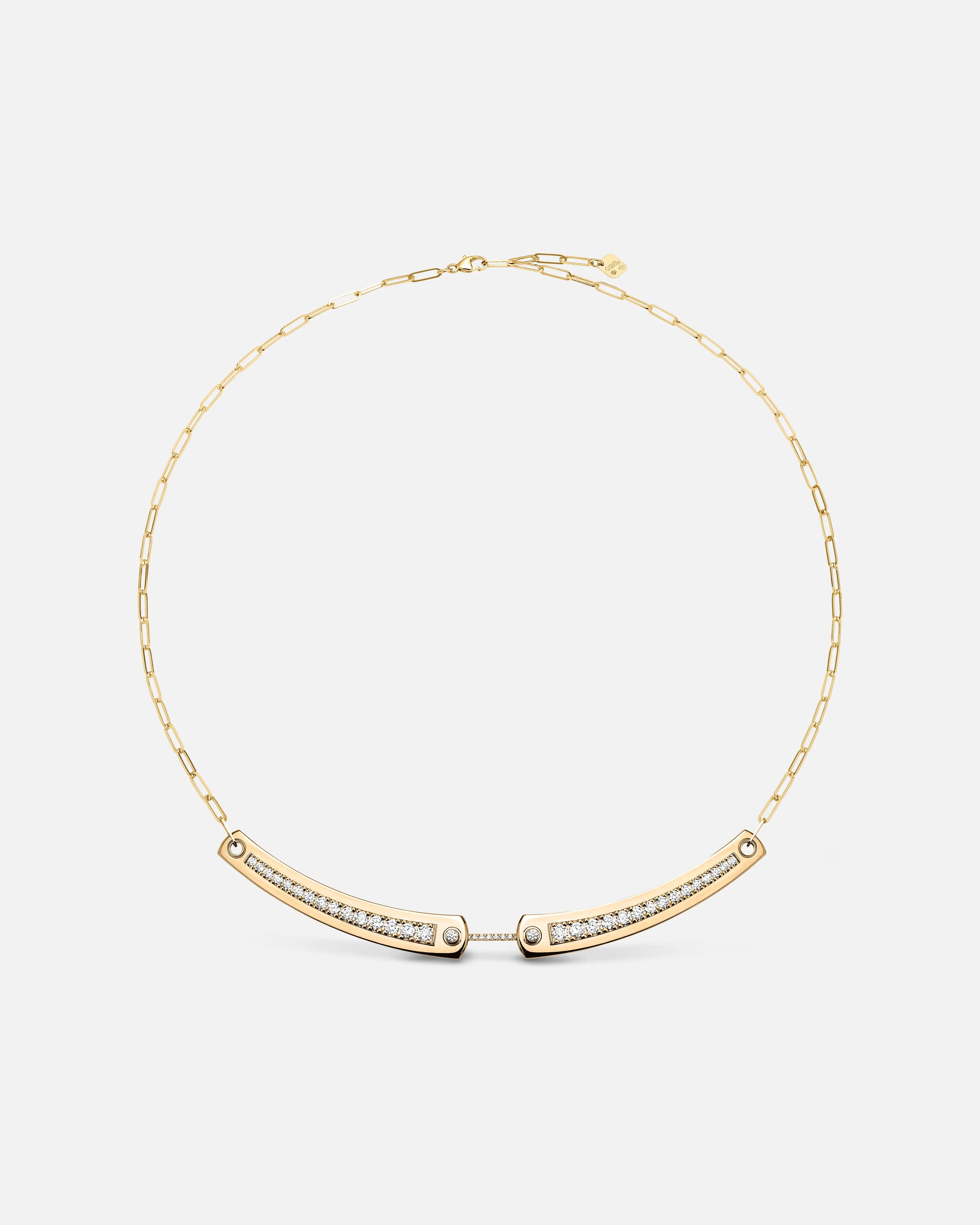 women’s elegant necklace-Tuxedo Mood Necklace in Yellow Gold