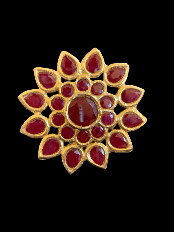 women’s fashion ring-DJR38 Kundan ring  red ( READY TO SHIP)