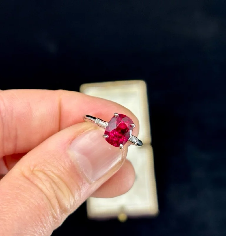 1920s Raymond Yard 3.04ct Ruby and Diamond Ring