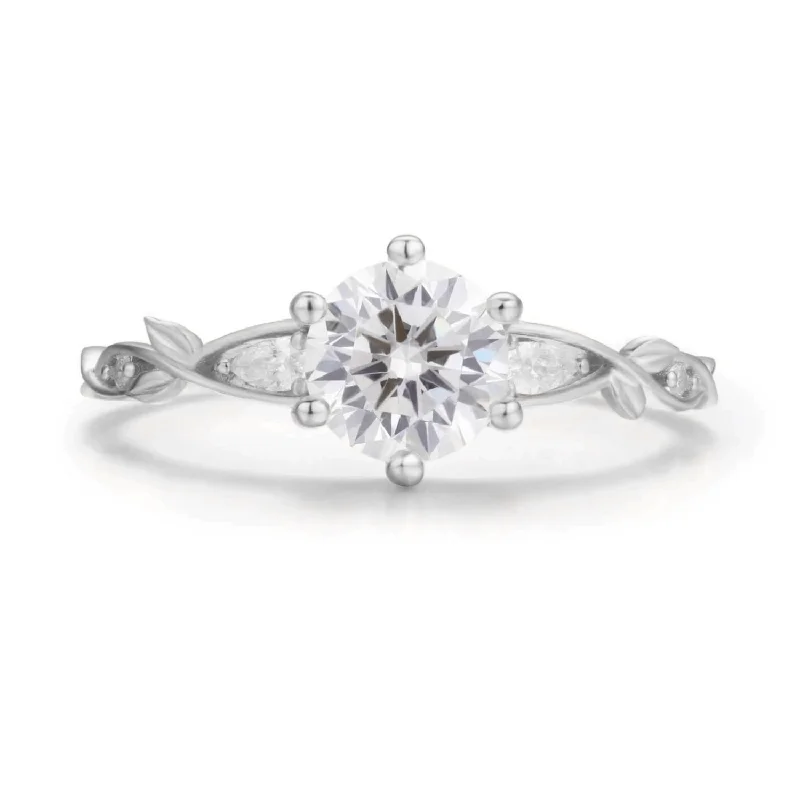 women’s designer ring-Devotion Leaflet Moissanite Ring