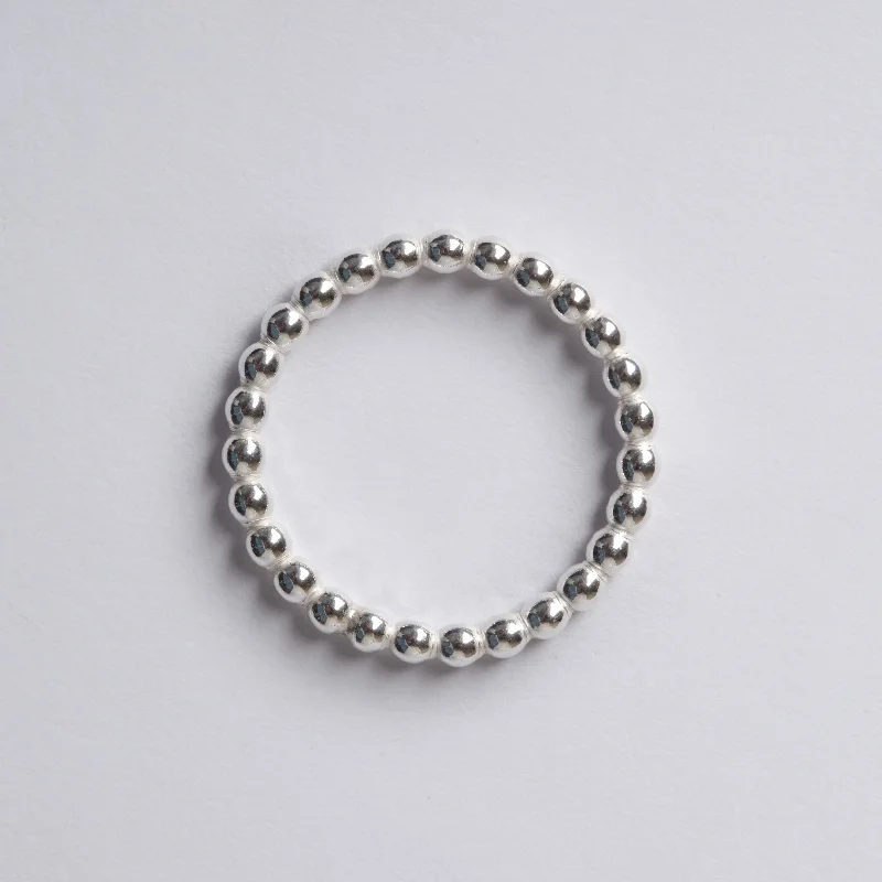 women’s diamond eternity ring-Large Silver Ball Rings