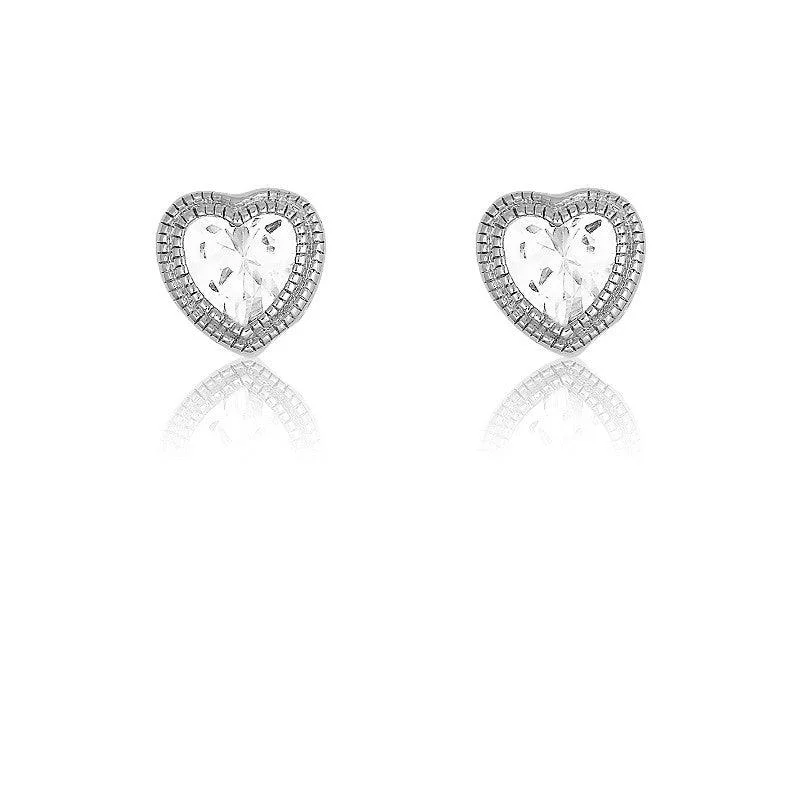 women’s hoop earrings-Sterling Silver Tear Shape Cutouts Edge Earrings