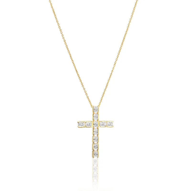 women’s diamond necklace-Necklace Roccanova Croce