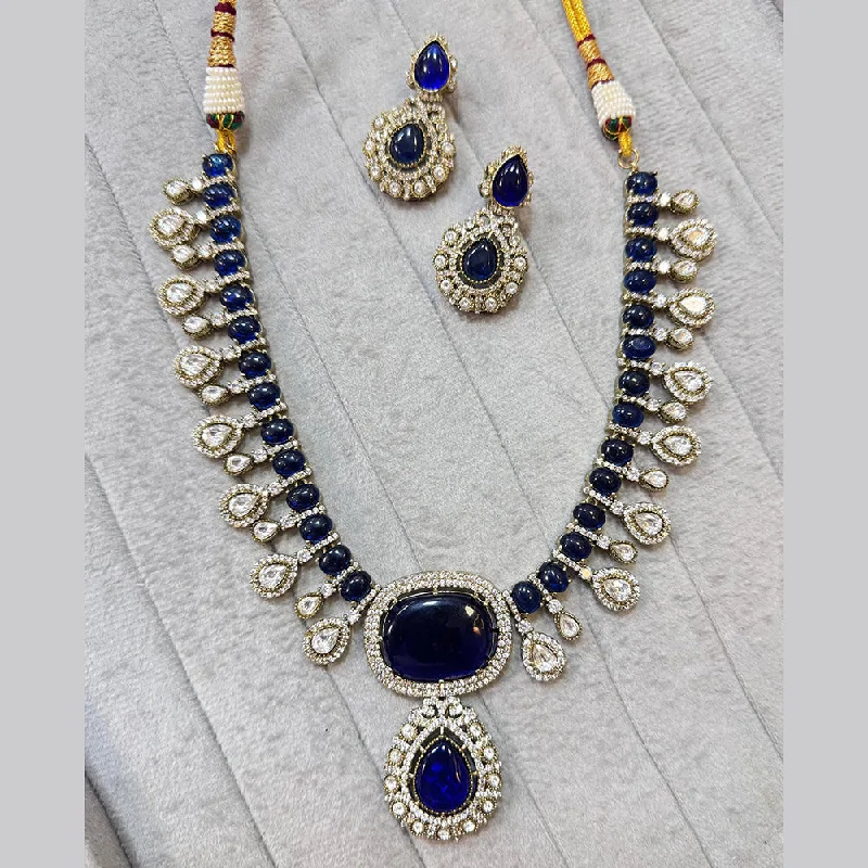 women’s choker chain necklace-JCM Gold Plated Polki Kundan Stone Necklace Set