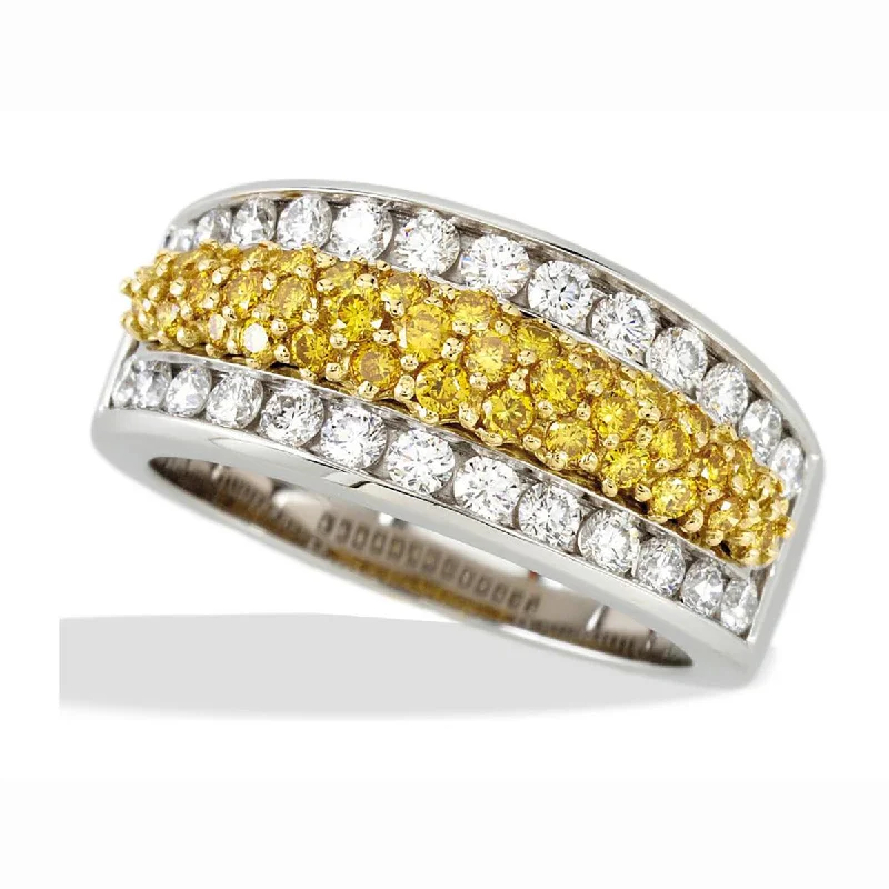 Platinum Yellow Diamond Ring