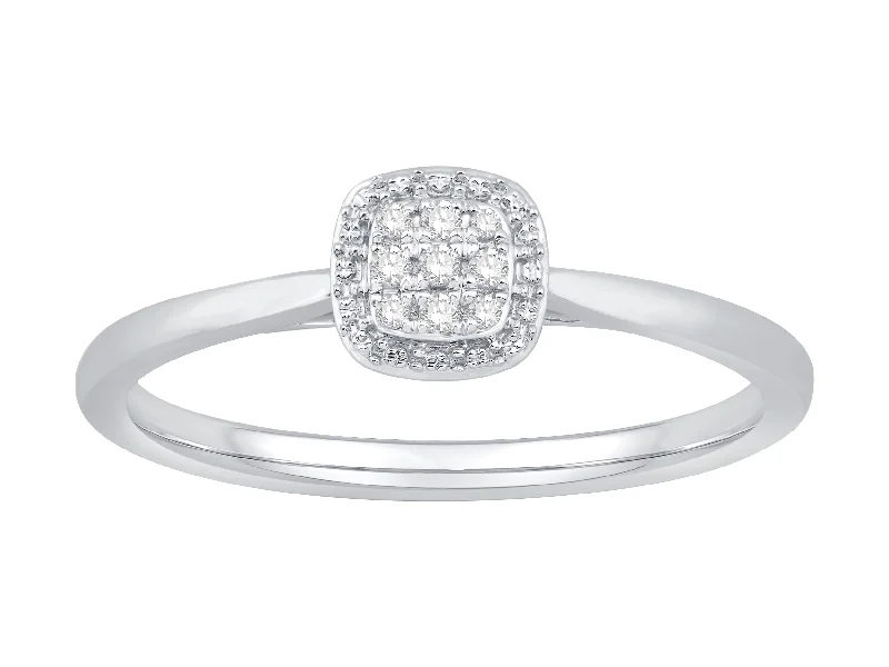 Sterling Silver Diamond Ring