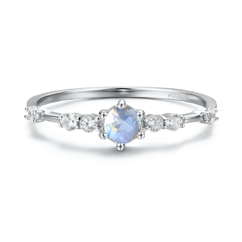 women’s zirconia ring-The Center of the Universe Moonstone Ring