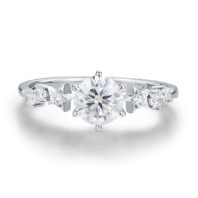 women’s cushion gemstone ring-Starlit Moissanite Ring