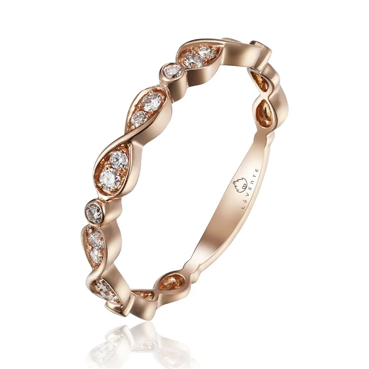 Luvente 14k Gold Infinity Stackable Diamond Ring R03933