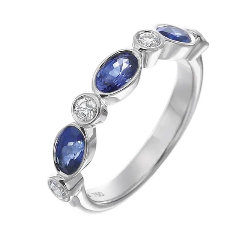 Marbella Blue Sapphire and Diamond Ring