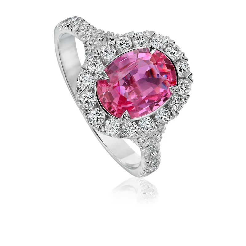 Pink Sapphire Diamond Ring