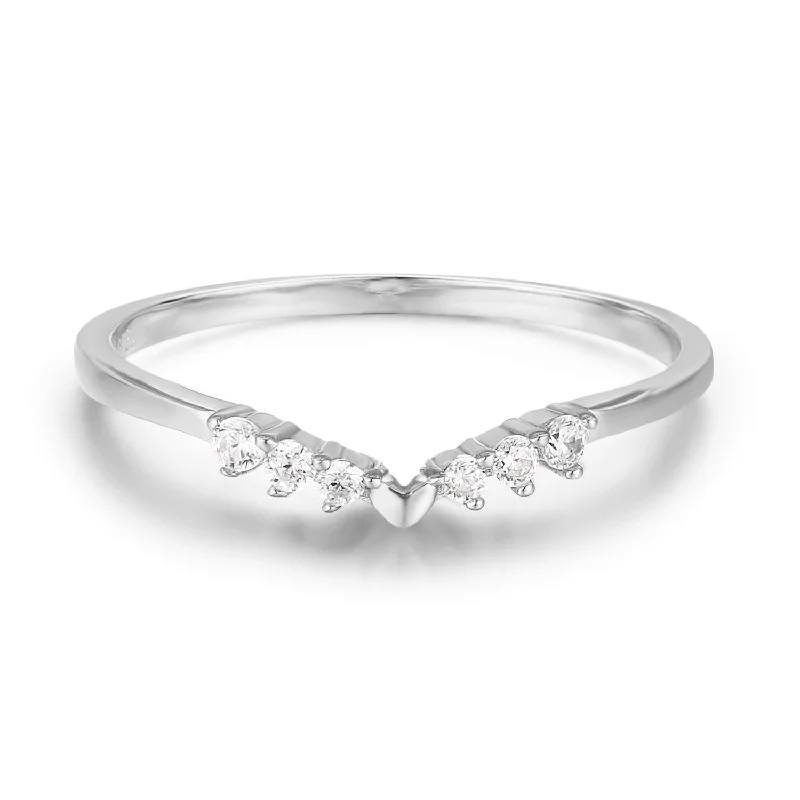 women’s custom ring-Hearty Heart Stacking Band