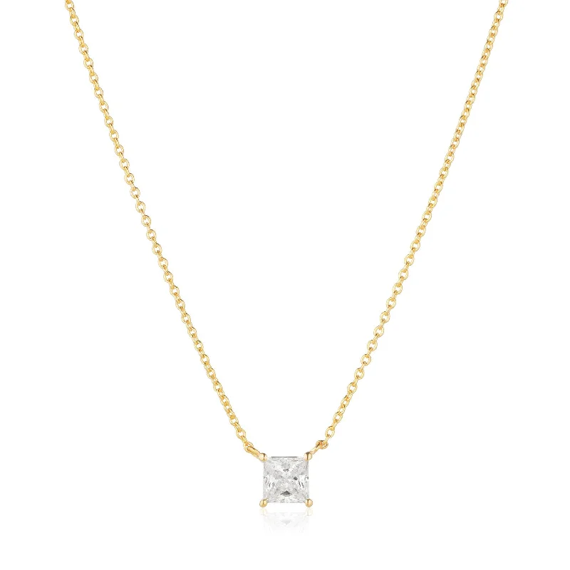 women’s diamond heart necklace-Necklace Ellera Quadrato