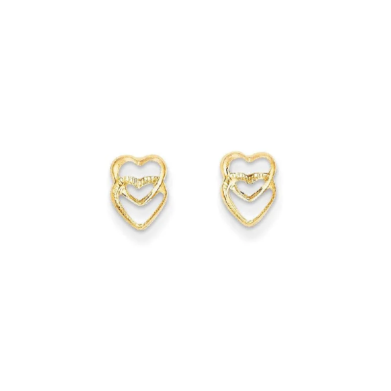 women’s rhinestone stud earrings-Madi K Kid's 14k  Hearts Post Earrings