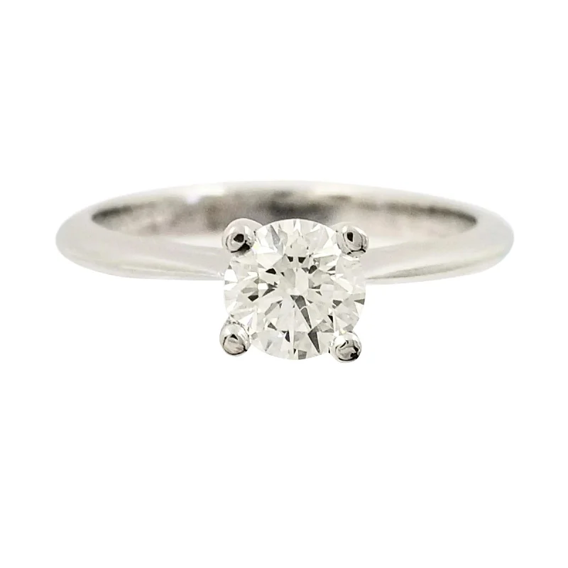 White Gold White Ice Cream Cone Solitaire Diamond Ring