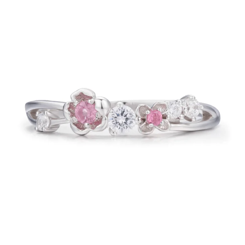 women’s luxury engagement ring-Cherry Blossom Pink Tourmaline Band