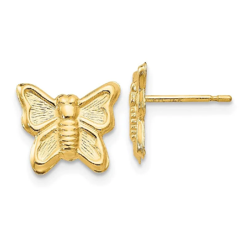 women’s art deco earrings-Madi K Kid's 14k  Butterfly Post Earrings