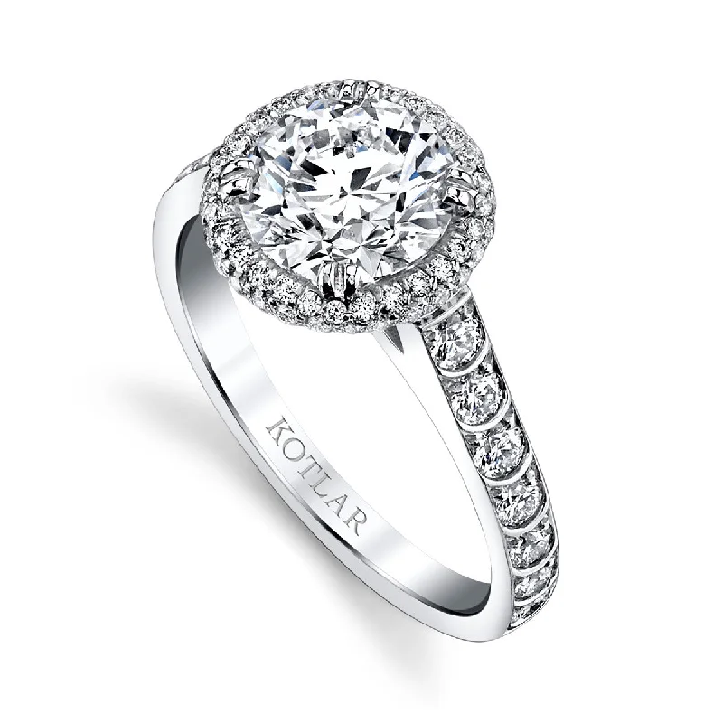 Artisan Pave Scallop Brilliant Diamond Ring