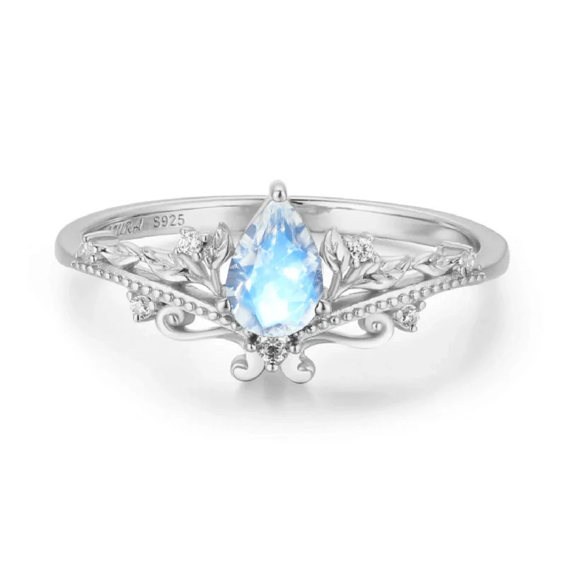 women’s diamond eternity ring-Lotus Moonstone Ring©