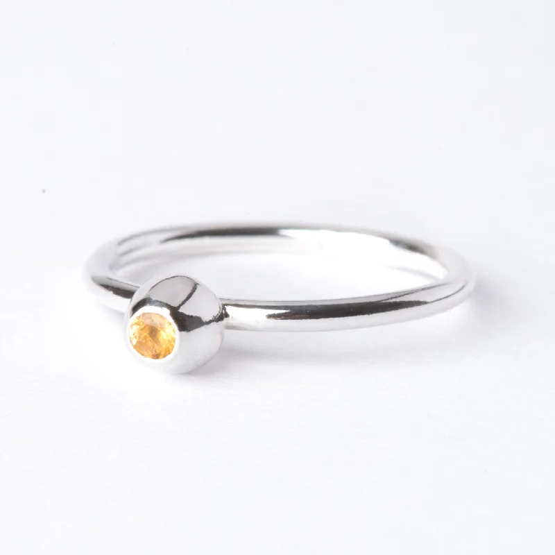 women’s gemstone solitaire ring-Citrine Small Honey Pot Ring