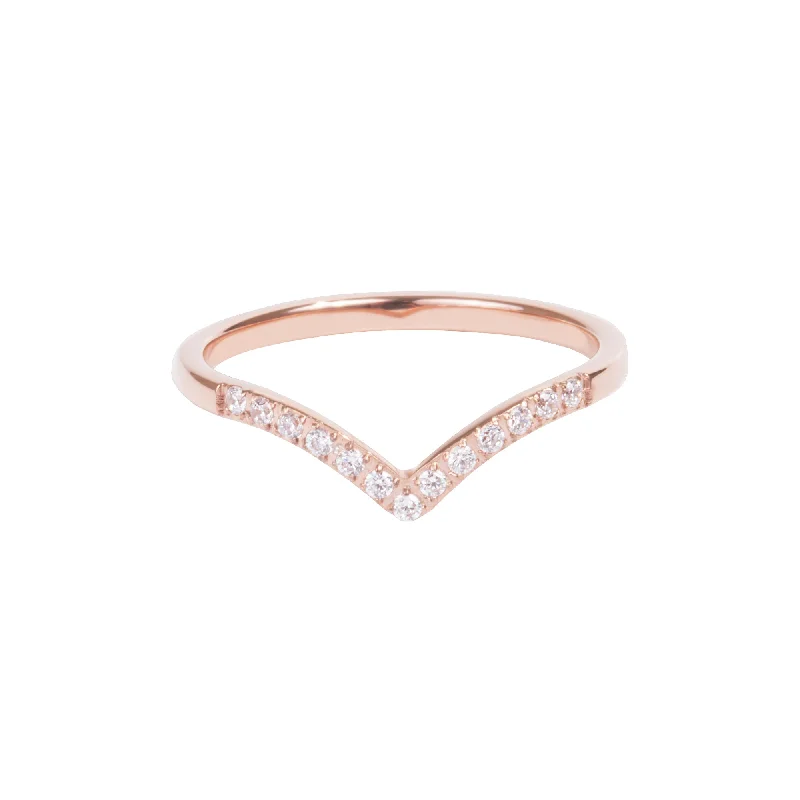 women’s wedding engagement ring-V shape ring