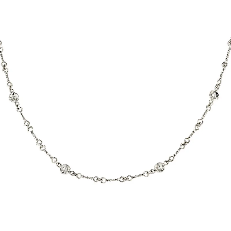 women’s simple gold necklace-Roberto Coin 18K Diamonds by the Yard Necklace