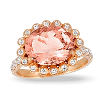 Doves Morganite and Diamond Ring R8168MG