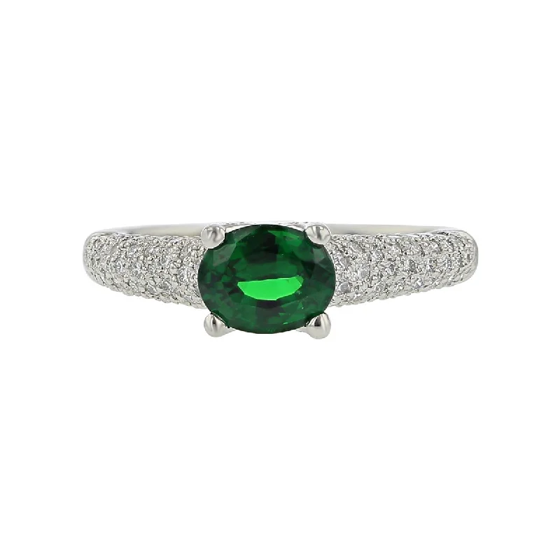 Tsavorite and Diamond Ring