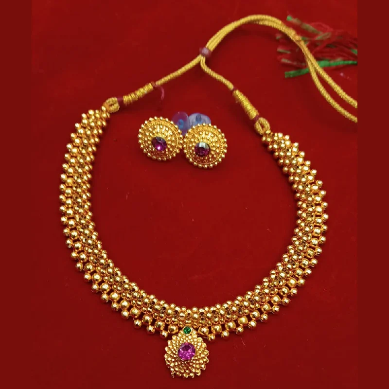 women’s infinity pendant necklace-Manisha Jewellery Gold Plated Necklace Set